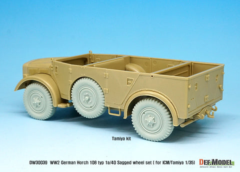 DEFモデル DW30039 1/35 ドイツ ホルヒ 108 typ 1a/40 自重変形ホイールセット (ICM/タミヤ1/35スケール用)