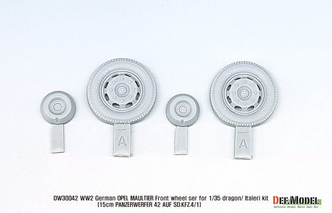 DEFモデル DW30042 1/35 ドイツ オペル マウルティア 自重変形フロントホイールセット (ドラゴン/イタレリ1/35スケール用)