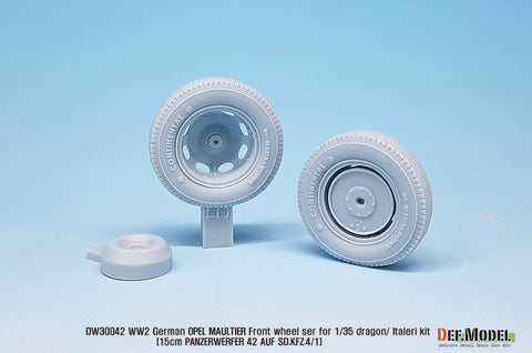 DEFモデル DW30042 1/35 ドイツ オペル マウルティア 自重変形フロントホイールセット (ドラゴン/イタレリ1/35スケール用)