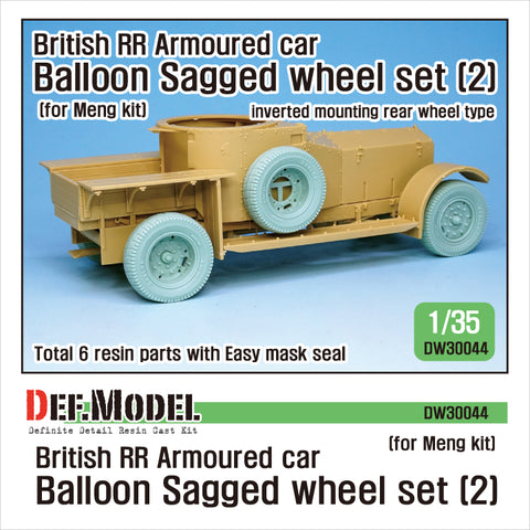 DEFモデル DW30044 1/35 イギリス RR装甲車 バルーン変形ホイールセット- 後期型 (モンモデル1/35スケール用)