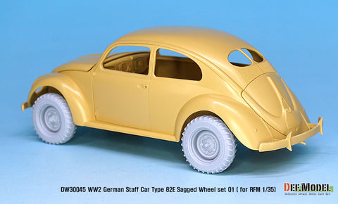 DEFモデル DW30045 1/35 ドイツ スタッフカー タイプ82E ホイールセット01-ワイド(コンチネンタル) (RFM1/35スケール用)