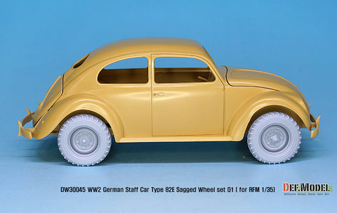 DEFモデル DW30045 1/35 ドイツ スタッフカー タイプ82E ホイールセット01-ワイド(コンチネンタル) (RFM1/35スケール用)