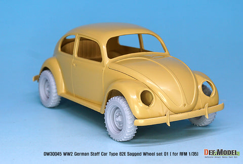 DEFモデル DW30045 1/35 ドイツ スタッフカー タイプ82E ホイールセット01-ワイド(コンチネンタル) (RFM1/35スケール用)