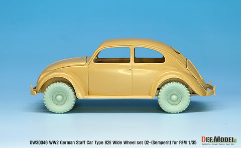 DEFモデル DW30046 1/35 ドイツ スタッフカー タイプ82E ホイールセット02-ワイド(センペリット) (RFM1/35スケール用)