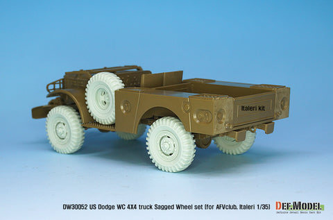 DEFモデル DW30052 1/35 WWII アメリカ ダッジ WC 4X4 自重変形ホイールセット (AFVクラブ, イタレリ1/35スケール用)