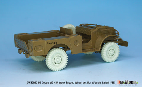 DEFモデル DW30052 1/35 WWII アメリカ ダッジ WC 4X4 自重変形ホイールセット (AFVクラブ, イタレリ1/35スケール用)