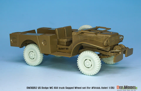DEFモデル DW30052 1/35 WWII アメリカ ダッジ WC 4X4 自重変形ホイールセット (AFVクラブ, イタレリ1/35スケール用)