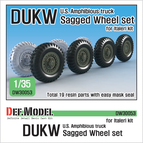 DEFモデル DW30053 1/35 WWII アメリカ DUKW 水陸両用トラック 自重変形ホイールセット (イタレリ1/35スケール用)