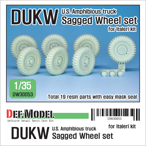 DEFモデル DW30053 1/35 WWII アメリカ DUKW 水陸両用トラック 自重変形ホイールセット (イタレリ1/35スケール用)