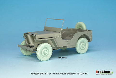 DEFモデル DW30054 1/35 WWII アメリカ ウィリス MB 自重変形ホイールセット(2) (タミヤ, タコム, ドラゴン, モンモデル1/35スケール用)