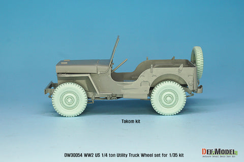 DEFモデル DW30054 1/35 WWII アメリカ ウィリス MB 自重変形ホイールセット(2) (タミヤ, タコム, ドラゴン, モンモデル1/35スケール用)