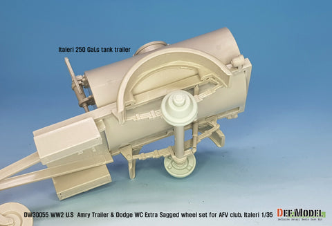DEFモデル DW30055 1/35 WWII アメリカ トレイラー&ダッジ WC エキストラ 自重変形ホイールセット (WC6x6, M101 トレイラー用)
