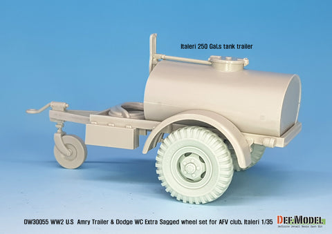 DEFモデル DW30055 1/35 WWII アメリカ トレイラー&ダッジ WC エキストラ 自重変形ホイールセット (WC6x6, M101 トレイラー用)