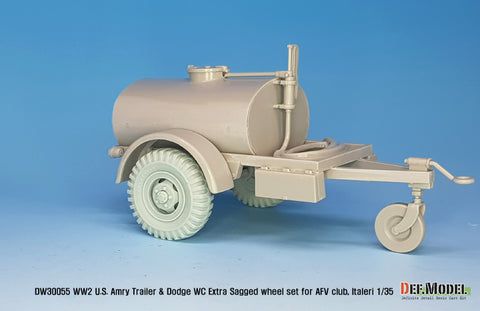 DEFモデル DW30055 1/35 WWII アメリカ トレイラー&ダッジ WC エキストラ 自重変形ホイールセット (WC6x6, M101 トレイラー用)