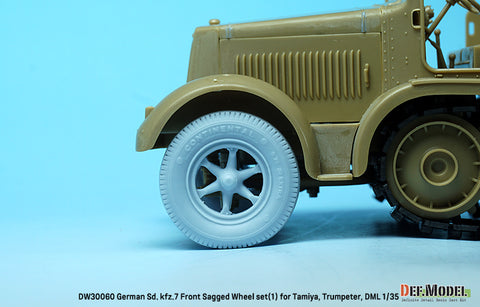 DEFモデル DW30060 1/35 WWII ドイツ Sd.kfz.7 自重変形フロントホイールセット (1) (タミヤ, トランぺッター, DML1/35スケール用)