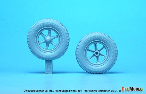 DEFモデル DW30060 1/35 WWII ドイツ Sd.kfz.7 自重変形フロントホイールセット (1) (タミヤ, トランぺッター, DML1/35スケール用)