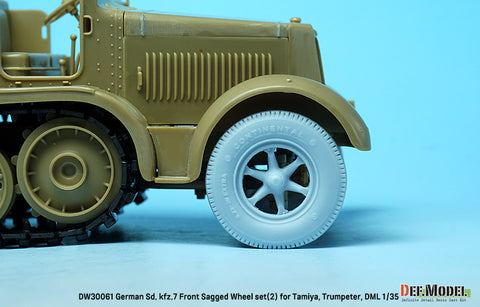 DEFモデル DW30061 1/35 WWII ドイツ Sd.kfz.7 自重変形フロントホイールセット (2) (タミヤ, トランぺッター, DML1/35スケール用)