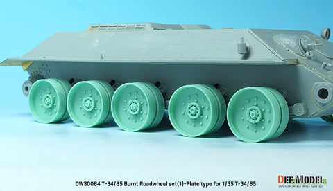 DEFモデル DW30064 1/35 T-34/85 焼け焦げ型 ロードホイールセット- 5輪付属 (T-34/85キット1/35スケール用)