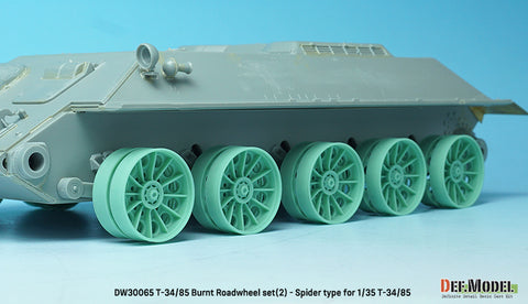 DEFモデル DW30065 1/35 T-34/85 焼失したスパーダー型 ロードホイールセット- 5輪付属 (T-34/85キット1/35スケール用)