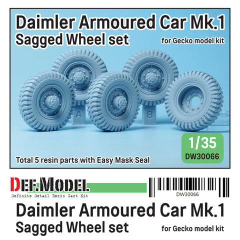 DEFモデル DW30066 1/35 WWII イギリス ダイムラー 装甲車 ホイールセット (ゲッコーモデル1/35スケール用)