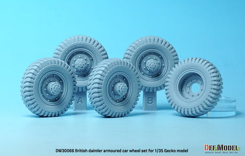 DEFモデル DW30066 1/35 WWII イギリス ダイムラー 装甲車 ホイールセット (ゲッコーモデル1/35スケール用)