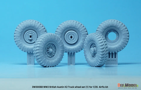 DEFモデル DW30068 1/35 WWII イギリス オースティン K2 トラック ホイールセット (1) - ダンロップ (エアフィックス1/35スケール用)