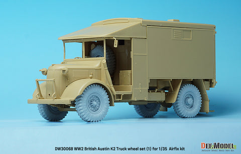 DEFモデル DW30068 1/35 WWII イギリス オースティン K2 トラック ホイールセット (1) - ダンロップ (エアフィックス1/35スケール用)
