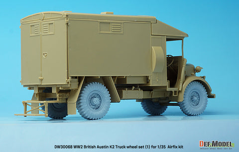 DEFモデル DW30068 1/35 WWII イギリス オースティン K2 トラック ホイールセット (1) - ダンロップ (エアフィックス1/35スケール用)