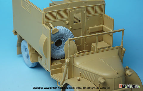DEFモデル DW30068 1/35 WWII イギリス オースティン K2 トラック ホイールセット (1) - ダンロップ (エアフィックス1/35スケール用)