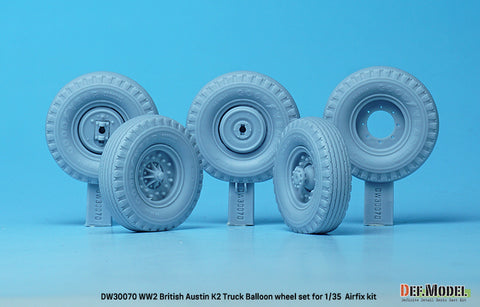 DEFモデル DW30070 1/35 WWII イギリス オースティン K2 トラック バルーンホイールセット -グッドイヤー (エアフィックス1/35スケール用)