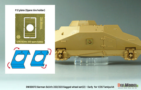 DEFモデル DW30072 1/35 WWII ドイツ Sd.kfz 222/223 自重変形ホイールセット(2) - 初期型 (タミヤ1/35スケール用)