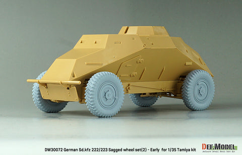 DEFモデル DW30072 1/35 WWII ドイツ Sd.kfz 222/223 自重変形ホイールセット(2) - 初期型 (タミヤ1/35スケール用)