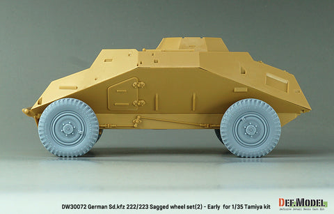DEFモデル DW30072 1/35 WWII ドイツ Sd.kfz 222/223 自重変形ホイールセット(2) - 初期型 (タミヤ1/35スケール用)