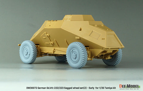 DEFモデル DW30072 1/35 WWII ドイツ Sd.kfz 222/223 自重変形ホイールセット(2) - 初期型 (タミヤ1/35スケール用)