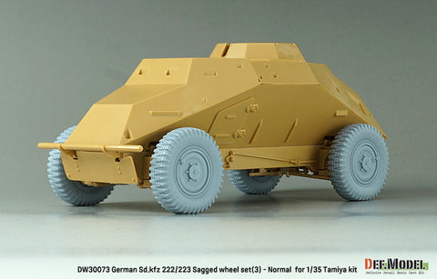 DEFモデル DW30073 1/35 WWII ドイツ Sd.kfz 222/223 自重変形ホイールセット(3) - 後期型 (タミヤ1/35スケール用)