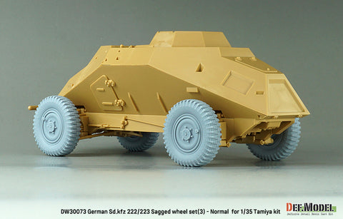 DEFモデル DW30073 1/35 WWII ドイツ Sd.kfz 222/223 自重変形ホイールセット(3) - 後期型 (タミヤ1/35スケール用)