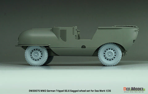DEFモデル DW30075 1/35 WWII ドイツ トリプル SG.6 自重変形ホイールセット - (ダス・ヴェルク1/35スケール用)