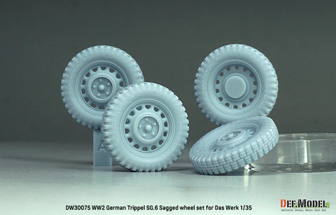 DEFモデル DW30075 1/35 WWII ドイツ トリプル SG.6 自重変形ホイールセット - (ダス・ヴェルク1/35スケール用)
