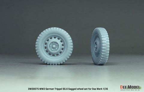 DEFモデル DW30075 1/35 WWII ドイツ トリプル SG.6 自重変形ホイールセット - (ダス・ヴェルク1/35スケール用)