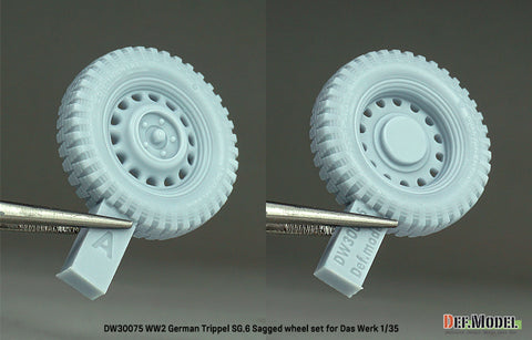 DEFモデル DW30075 1/35 WWII ドイツ トリプル SG.6 自重変形ホイールセット - (ダス・ヴェルク1/35スケール用)