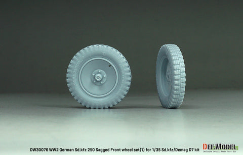 DEFモデル DW30076 1/35 WWII ドイツ SD.Kfz 250 自重変形ホイールセット (1) - (1/35 Sd.kfz 250, Demag D7キット用)