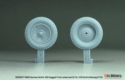 DEFモデル DW30077 1/35 WWII ドイツ SD.Kfz 250 自重変形ホイールセット (2) - (1/35 Sd.kfz 250, Demag D7キット用)