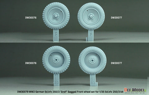 DEFモデル DW30079 1/35 WWII ドイツ SD.Kfz 250/3 'グライフ' 自重変形ホイールセット - (1/35 Sd.kfz 250 グライフ用)