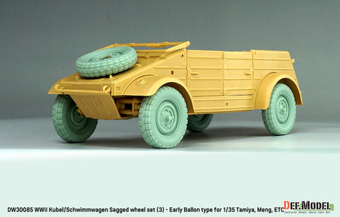 DEFモデル DW30085 1/35 ドイツ軍用馬車輪セット（3個入） - 初期バルーンタイプ（タミヤ／モンモデル 1/35用）