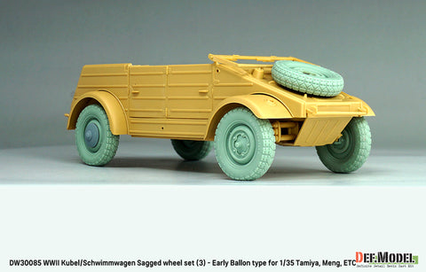 DEFモデル DW30085 1/35 ドイツ軍用馬車輪セット（3個入） - 初期バルーンタイプ（タミヤ／モンモデル 1/35用）