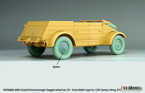 DEFモデル DW30085 1/35 ドイツ軍用馬車輪セット（3個入） - 初期バルーンタイプ（タミヤ／モンモデル 1/35用）