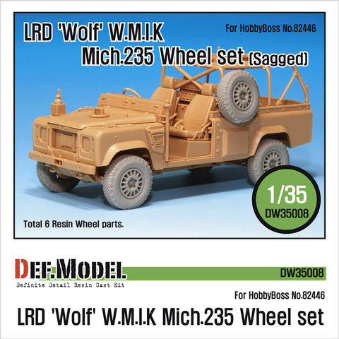 DEFモデル DW35008 1/35 LRD XD Wolf 'W.M.I.K' Mich.235 自重変形ホイールセット (ホビーボス1/35スケール用)