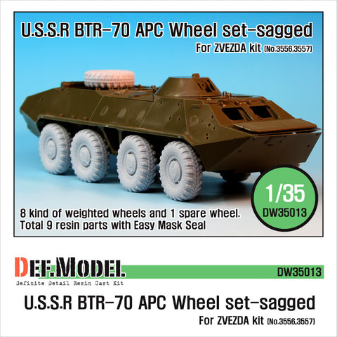 DEFモデル DW35013 1/35 BTR-70 APC 自重変形ホイールセット (ズベズダ1/35スケール用)