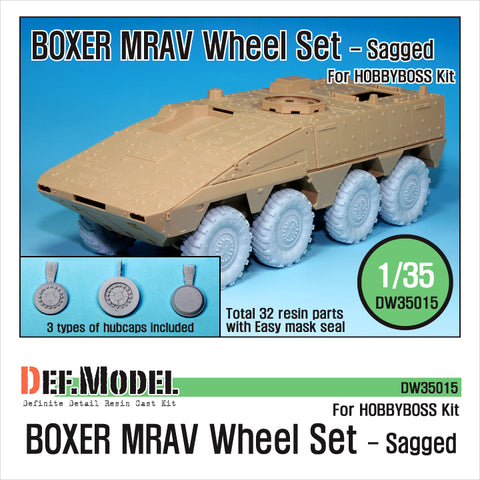 DEFモデル DW35015 1/35 GTK ボクサー MRAV 自重変形ホイールセット (ホビーボス1/35スケール用)