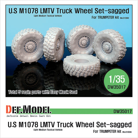 DEFモデル DW35017 1/35 M1078 LMTV トラック 自重変形ホイールセット(トランぺッター1/35スケール用)